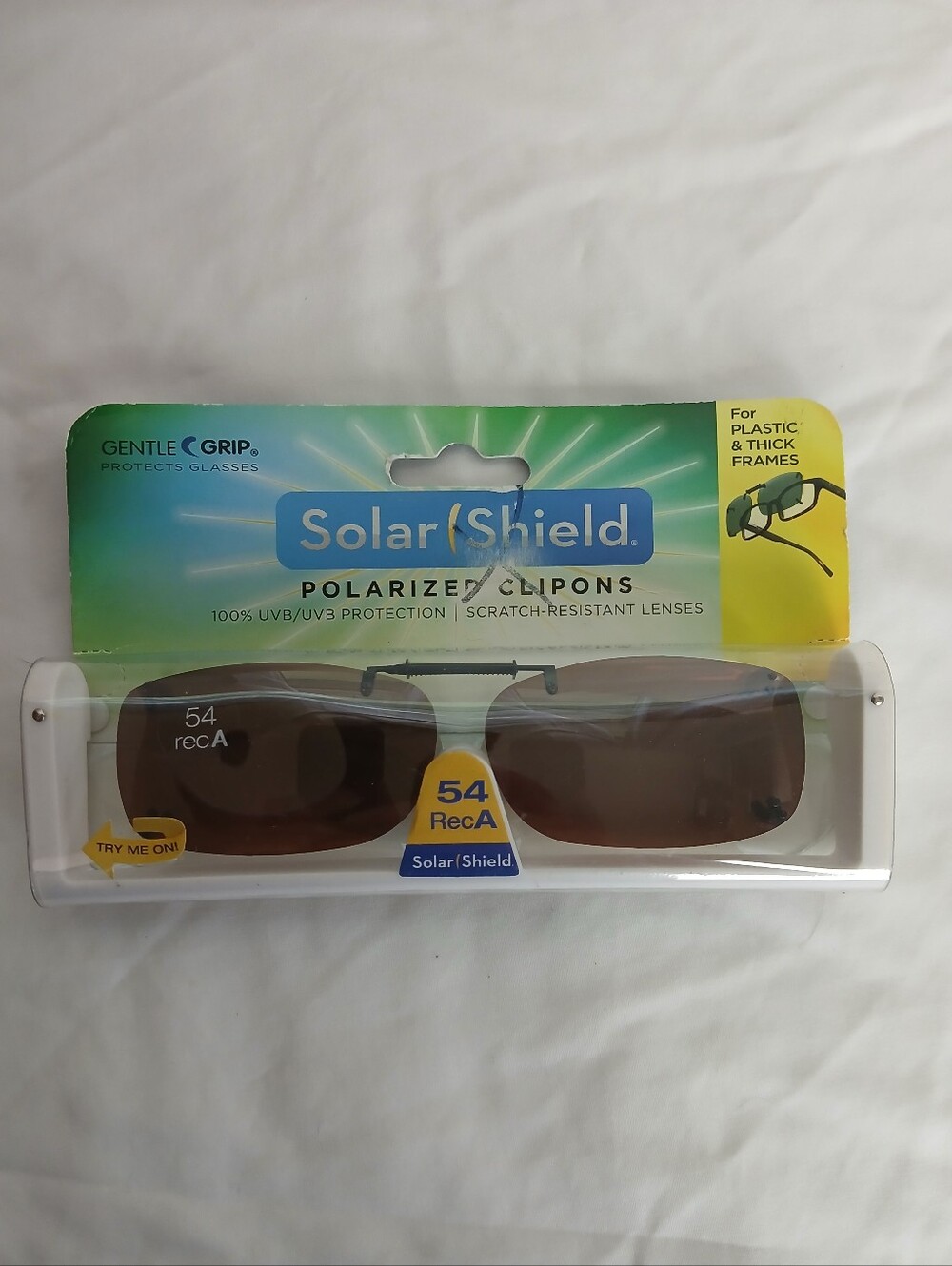 NWT New Solar Shield Polarized Clip-On Sunglasses for Plastic And Thick Frames